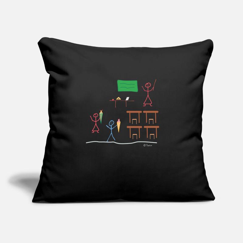 Training stick figures, back to school classes Sofa pillowcase 17,3'' x 17,3'' (45 x 45 cm)