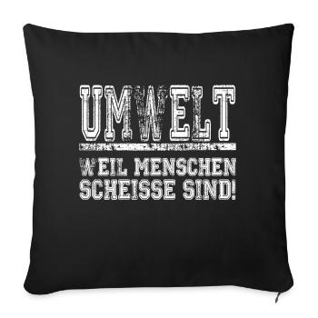 Umwelt - Sofakissenbezug 45 x 45 cm - Schwarz - Vorne