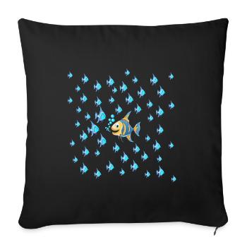 Against the current | Fish | Anti-shirt - Sofa pillowcase 17,3'' x 17,3'' (45 x 45 cm) - black - Front