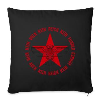 RED STAR OWL ANTIFA - FCKNZS - Housse de coussin décorative 45 x 45 cm - noir - Devant