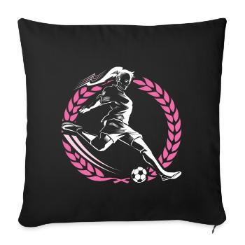 footballer wreath - Sofa pillowcase 17,3'' x 17,3'' (45 x 45 cm) - black - Front