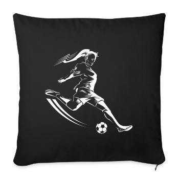 footballer - Sofa pillowcase 17,3'' x 17,3'' (45 x 45 cm) - black - Front