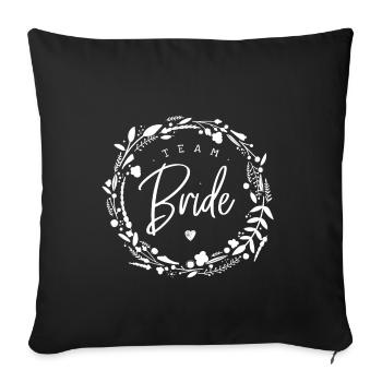 Mariée d'équipe | Fête de poule | JGA - Housse de coussin décorative 45 x 45 cm - noir - Devant