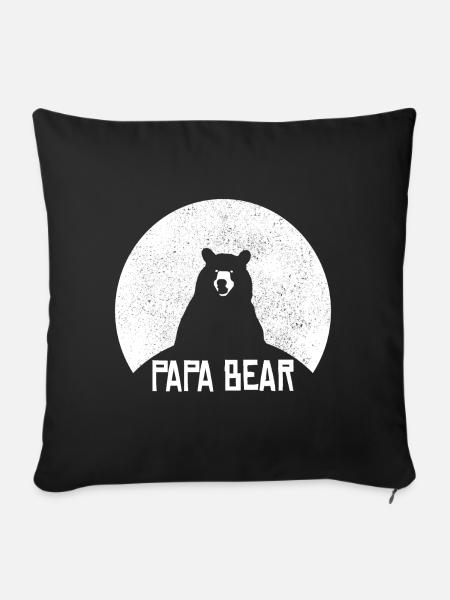 Bester Papa Vintage Bär Retro Vatertag Geschenk - Sofakissenbezug 45 x 45 cm - Schwarz