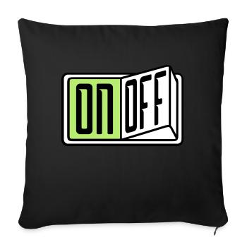 on off switch button button turn off - Sofa pillowcase 17,3'' x 17,3'' (45 x 45 cm) - black - Front