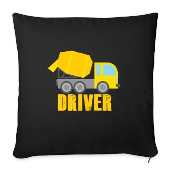 Concrete mixer truck driver - Sofa pillowcase 17,3'' x 17,3'' (45 x 45 cm) - black - Front