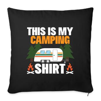 Camping T Shirt for Camper | Gift Lake Constance - Sofa pillowcase 17,3'' x 17,3'' (45 x 45 cm) - black - Front