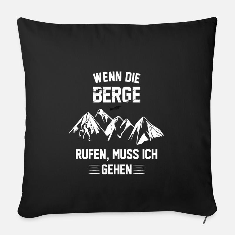 Berge Wandern Wanderer Natur Geschenk - Sofakissenbezug 45 x 45 cm - Schwarz