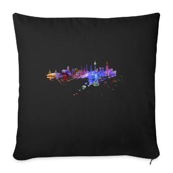 Hamburg Skyline - Sofa pillowcase 17,3'' x 17,3'' (45 x 45 cm) - black - Front