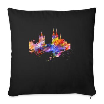 Skyline de Cologne - Housse de coussin décorative 45 x 45 cm - noir - Devant