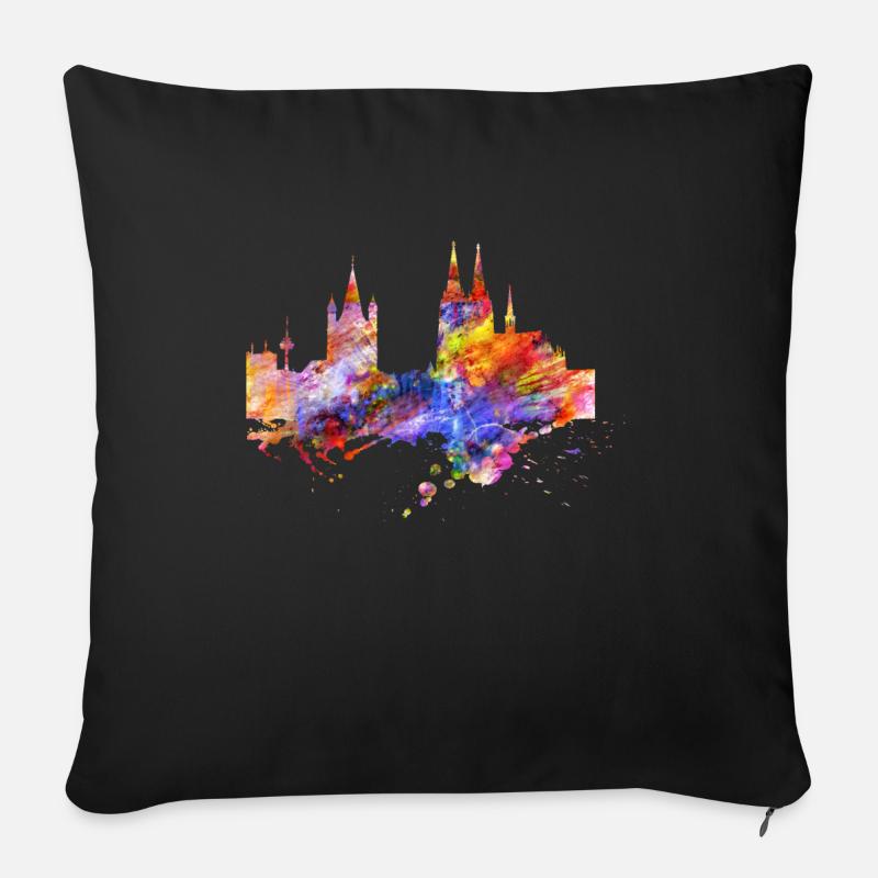 Köln Skyline - Sofakissenbezug 45 x 45 cm - Schwarz