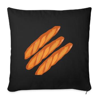 Idée cadeau nourriture Baguette France - Housse de coussin décorative 45 x 45 cm - noir - Devant