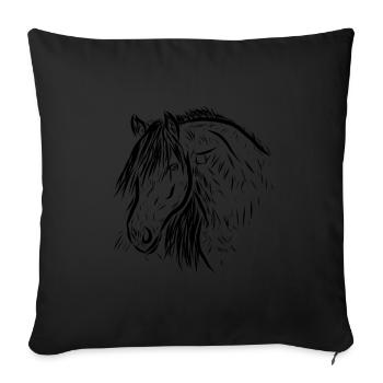 Horse - Sofa pillowcase 17,3'' x 17,3'' (45 x 45 cm) - black - Front
