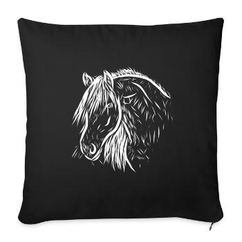 Horse - Sofa pillowcase 17,3'' x 17,3'' (45 x 45 cm) - black - Front