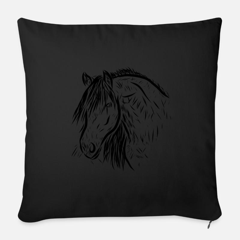 Pferd - Sofakissenbezug 45 x 45 cm - Schwarz