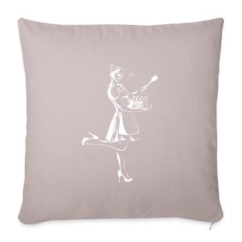 woman pie - Sofa pillowcase 17,3'' x 17,3'' (45 x 45 cm) - light taupe - Front