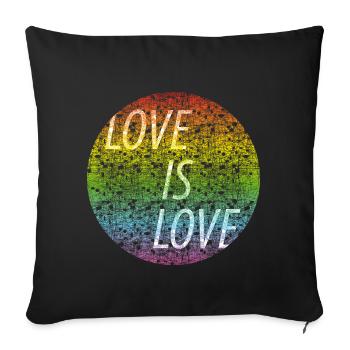 Love is love - Housse de coussin décorative 45 x 45 cm - noir - Devant
