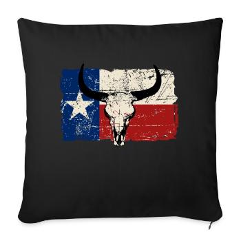 Texas Bull Flag - Vintage Look - Sofakissenbezug 45 x 45 cm - Schwarz - Vorne