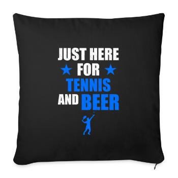 Tennis und Bier - Sofakissenbezug 45 x 45 cm - Schwarz - Vorne