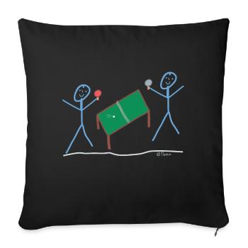 Ping pong jeu de ping-pong - Housse de coussin décorative 45 x 45 cm - noir - Devant