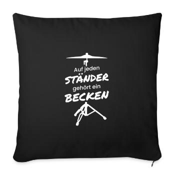 Schlagzeug zweideutig Ständer Geschenk lustig - Sofakissenbezug 45 x 45 cm - Schwarz - Vorne