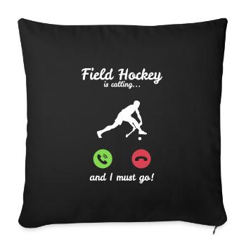 Field hockey sport indoor hockey hockey - Sofa pillowcase 17,3'' x 17,3'' (45 x 45 cm) - black - Front