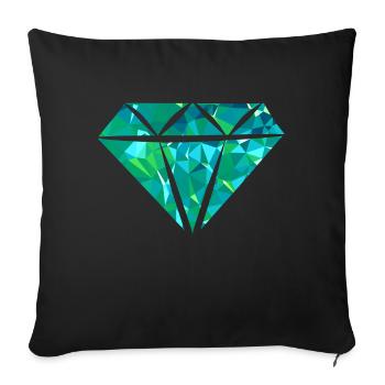 Diamond (Low Poly) - Housse de coussin décorative 45 x 45 cm - noir - Devant