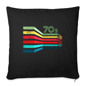 Les années 70 Musique Vintage Retro - Housse de coussin décorative 45 x 45 cm - noir - Devant