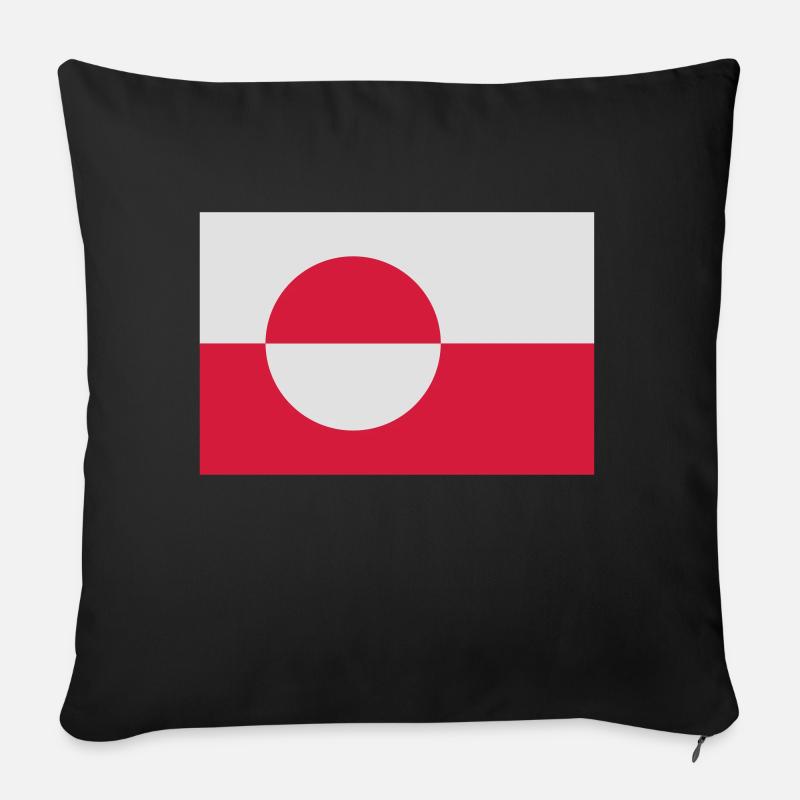 Flagge Grönland; Greenland - Sofakissenbezug 45 x 45 cm - Schwarz