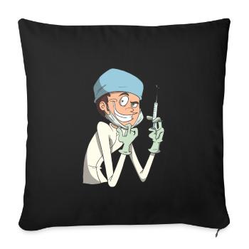 Nasty nurse anesthesia syringe - Sofa pillowcase 17,3'' x 17,3'' (45 x 45 cm) - black - Front