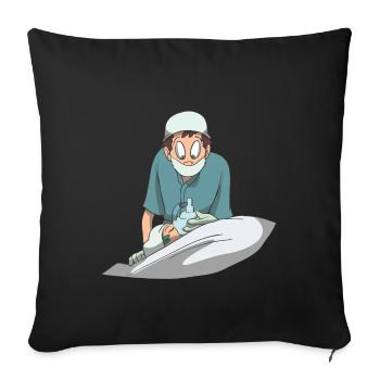 Masque de protecteur buccal d'hôpital - Housse de coussin décorative 45 x 45 cm - noir - Devant