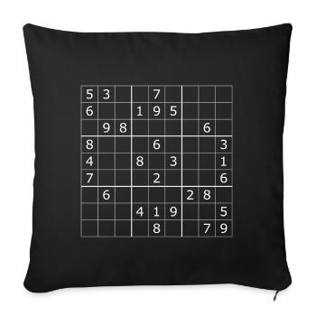 Sudoku - Housse de coussin décorative 45 x 45 cm - noir - Devant