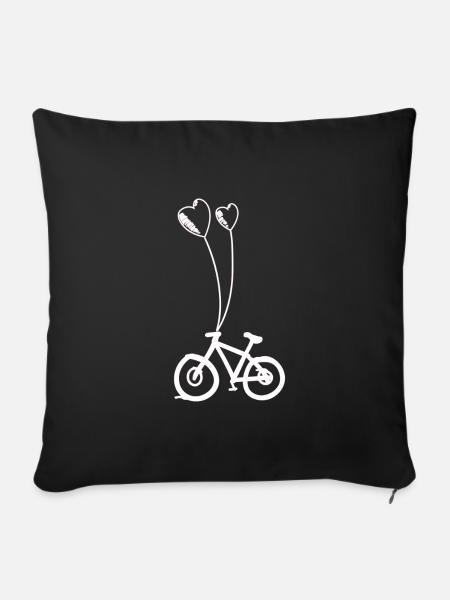 Fahrradfahren - Sofakissenbezug 45 x 45 cm - Schwarz