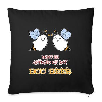 Boo Bees - N'ayez pas peur de mes Boo Bees - Ladies - Housse de coussin décorative 45 x 45 cm - noir - Devant