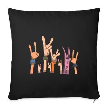 Metal hands up in the air - Sofa pillowcase 17,3'' x 17,3'' (45 x 45 cm) - black - Front