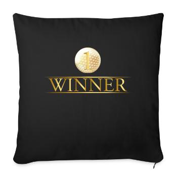 Vainqueur golf balle de golf trophée cadeau sport - Housse de coussin décorative 45 x 45 cm - noir - Devant