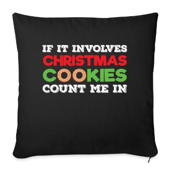 Christmas cookies - Sofa pillowcase 17,3'' x 17,3'' (45 x 45 cm) - black - Front