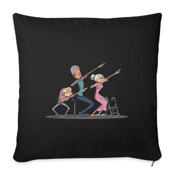 Dab Dabbing seniors - Sofa pillowcase 17,3'' x 17,3'' (45 x 45 cm) - black - Front