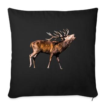 Idée cadeau de cerf tubulaire - Housse de coussin décorative 45 x 45 cm - noir - Devant