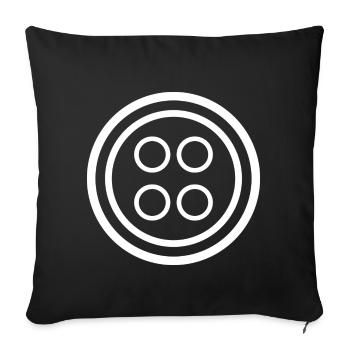 Bouton blanc - Housse de coussin décorative 45 x 45 cm - noir - Devant