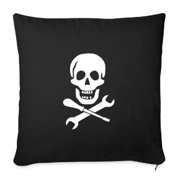 Outil clé artisan - Housse de coussin décorative 45 x 45 cm - noir - Devant