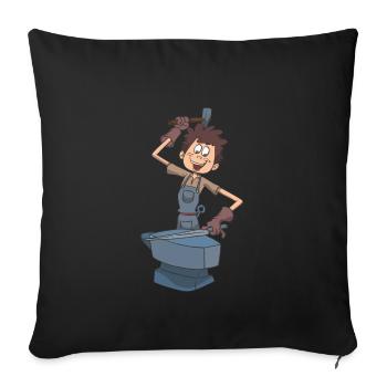 Blacksmith anvil hammer - Sofa pillowcase 17,3'' x 17,3'' (45 x 45 cm) - black - Front