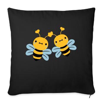 2 friends team couple cute little ones - Sofa pillowcase 17,3'' x 17,3'' (45 x 45 cm) - black - Front