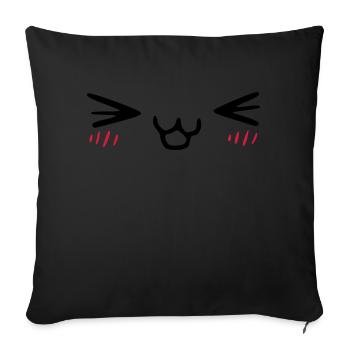 kawaii_face_4 - Sofakissenbezug 45 x 45 cm - Schwarz - Vorne