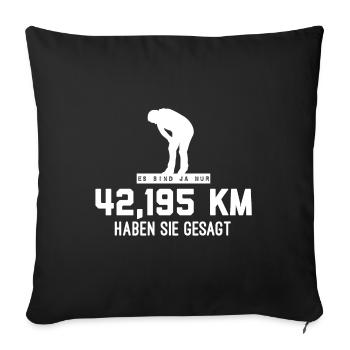 Marathon laufen - Sofakissenbezug 45 x 45 cm - Schwarz - Vorne