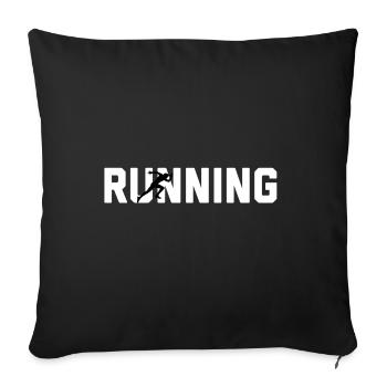 Running - Sofa pillowcase 17,3'' x 17,3'' (45 x 45 cm) - black - Front