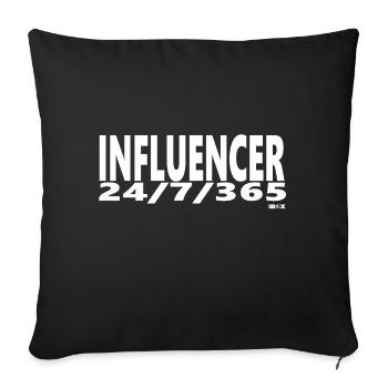 Influencer Influence Word Instagram youtube online - Sofa pillowcase 17,3'' x 17,3'' (45 x 45 cm) - black - Front