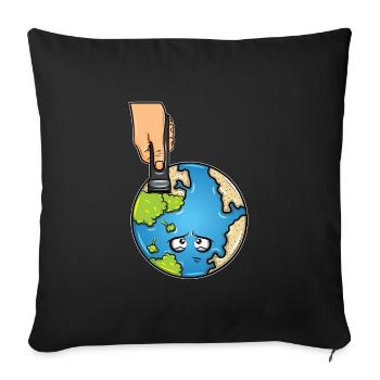 Planète verte - nature, changement climatique - Housse de coussin décorative 45 x 45 cm - noir - Devant