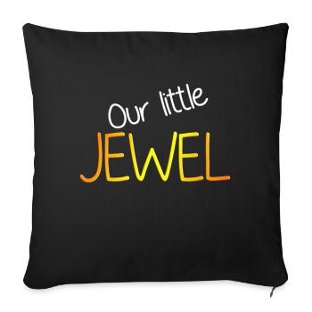 Baby / Juwel / Familie / klein / Toddler - Sofakissenbezug 45 x 45 cm - Schwarz - Vorne