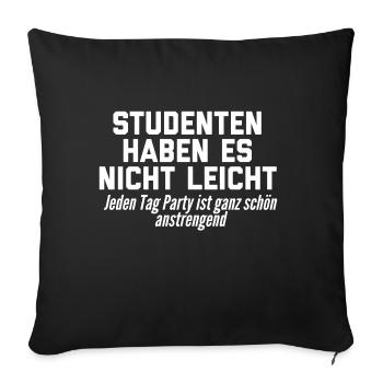 Student - Sofakissenbezug 45 x 45 cm - Schwarz - Vorne